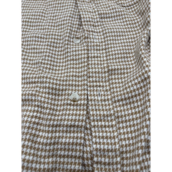Banana Republic Untucked Fit Mens Long Sleeve Shirt Brown Houndstooth Size XL - Picture 8 of 12